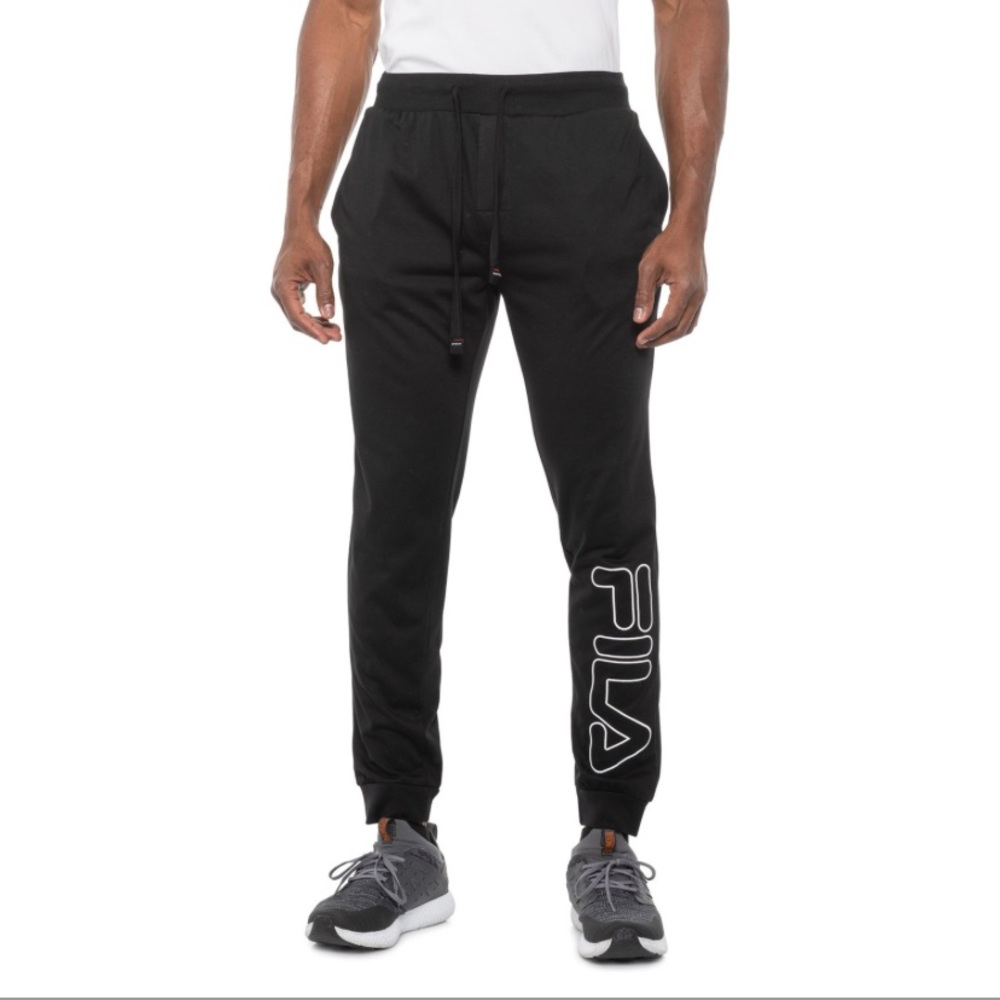 NWT Fila Men’s Tapered Graphic Joggers Sweatpants Black XL